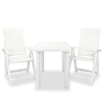 Vidaxl Bistro garnitura 3-delna plastika