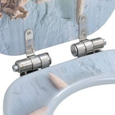 Vidaxl Deska za WC školjko 2 kosa počasno zapiranje MDF morska zvezda