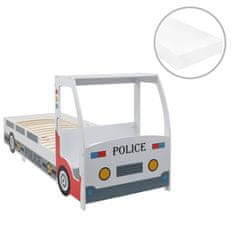 Vidaxl Otroška postelja policijski avto z vzmetnico 90x200 cm 7 con H2