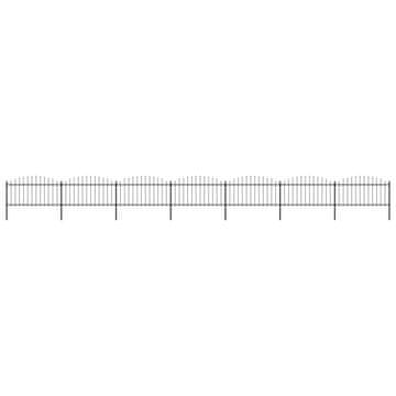 Vidaxl Vrtna ograja s suličastim vrhom jeklo 1172x150 cm črne barve