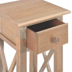 Vidaxl Stranska mizica iz lesa 27x27x65,5 cm rjava