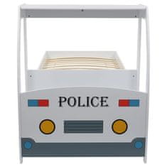 Greatstore Otroška postelja policijski avto, vzmetnica, 90x200 cm, H3