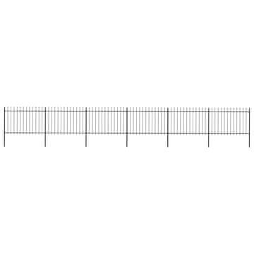 Vidaxl Vrtna ograja s suličastim vrhom jeklo 1005x120 cm črne barve
