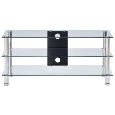 Vidaxl TV stojalo iz kaljenega stekla 90x40x40 cm prozorno