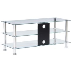 Vidaxl TV stojalo iz kaljenega stekla 90x40x40 cm prozorno
