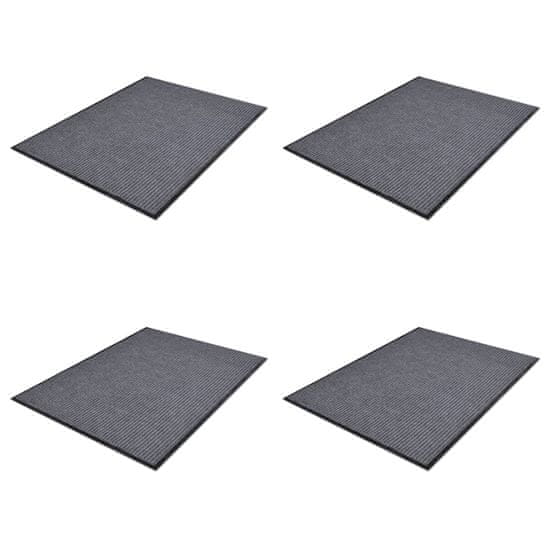 Vidaxl PVC Predpražniki 4 kosi sivi 90x60 cm