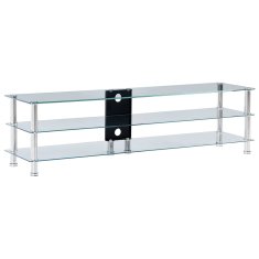 Vidaxl TV stojalo iz kaljenega stekla 150x40x40 cm prozorno