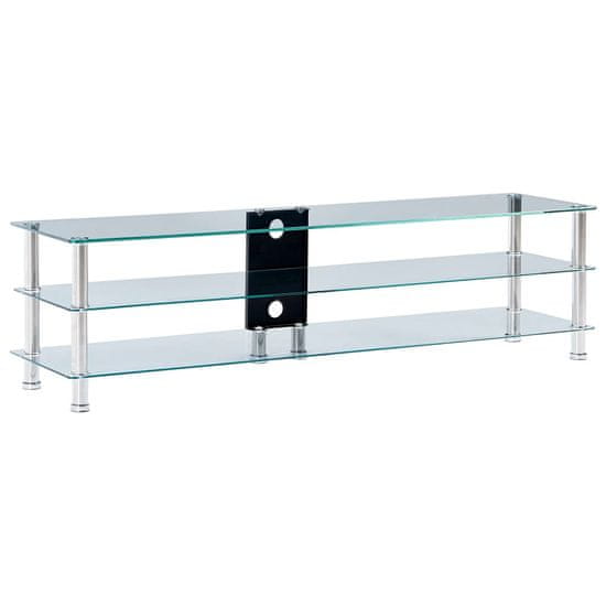 Vidaxl TV stojalo iz kaljenega stekla 150x40x40 cm prozorno