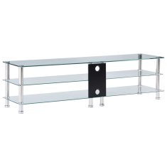 Vidaxl TV stojalo iz kaljenega stekla 150x40x40 cm prozorno