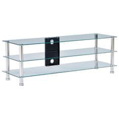 Vidaxl TV stojalo iz kaljenega stekla 120x40x40 cm prozorno