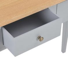 Vidaxl Toaletna konzolna mizica iz lesa 79x30x74 cm siva