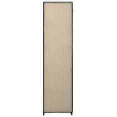 Vidaxl Garderobna omara s predelki in palicami krem 150x45x176cm blago