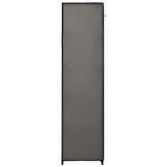 Vidaxl Garderobna omara s predelki in palicami siva 150x45x176cm blago