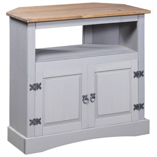 Vidaxl Konzolna mizica mehiška borovina Corona Range siva 80x43x78 cm