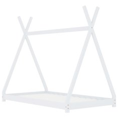 Vidaxl Otroški posteljni okvir bel iz trdne borovine 80x160 cm