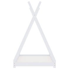 Vidaxl Otroški posteljni okvir bel iz trdne borovine 70x140 cm