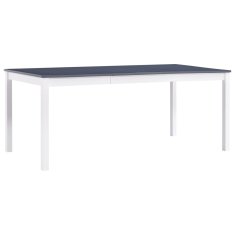Vidaxl Jedilna miza bela in siva 180x90x73 cm borovina