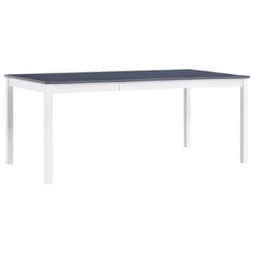 Vidaxl Jedilna miza bela in siva 180x90x73 cm borovina