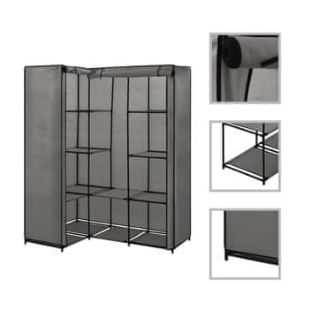 Vidaxl Kotna garderobna omara 130x87x169 cm siva