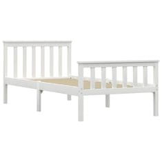 Vidaxl Posteljni okvir bel iz trdne borovine 100x200 cm