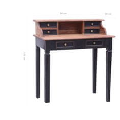 Vidaxl Pisalna miza s predali 90x50x101 cm trden predelan les