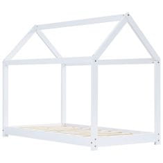 Vidaxl Otroški posteljni okvir bel iz trdne borovine 70x140 cm