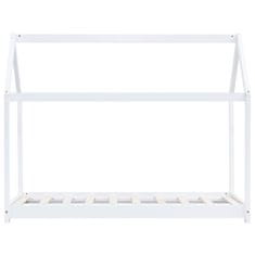 Vidaxl Otroški posteljni okvir bel iz trdne borovine 70x140 cm