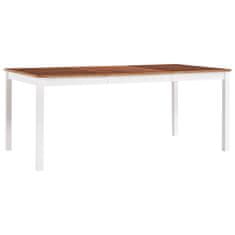 shumee Jedilna miza bela in rjava 180x90x73 cm borovina