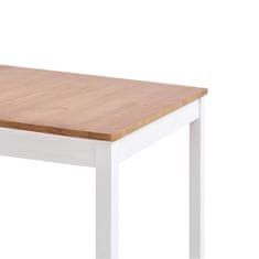 shumee Jedilna miza bela in rjava 180x90x73 cm borovina