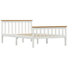Vidaxl Posteljni okvir bel iz trdne borovine 120x200 cm