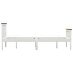 Vidaxl Posteljni okvir bel iz trdne borovine 120x200 cm