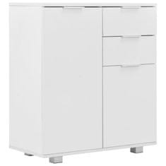 Vidaxl Komoda visok sijaj bela 71x35x80 cm iverna plošča