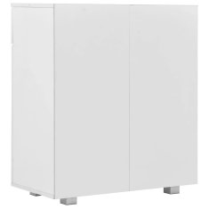 Vidaxl Komoda visok sijaj bela 71x35x80 cm iverna plošča