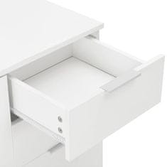 Vidaxl Komoda visok sijaj bela 71x35x80 cm iverna plošča