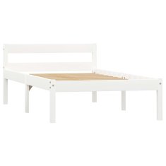 Vidaxl Posteljni okvir bel iz trdne borovine 100x200 cm