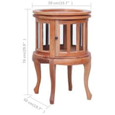 Vidaxl Omarica z vitrino naravna 50x50x76 cm trden mahagonij