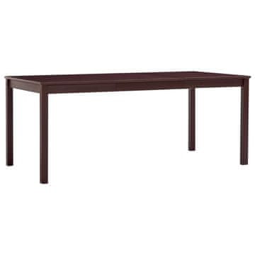 Vidaxl Jedilna miza temno rjava 180x90x73 cm borovina