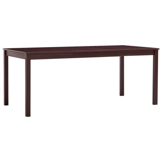Vidaxl Jedilna miza temno rjava 180x90x73 cm borovina
