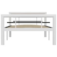 Vidaxl Posteljni okvir bel in črn kovinski 90x200 cm
