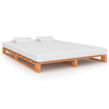 Vidaxl Posteljni okvir iz palet rjava trdna borovina 140x200 cm