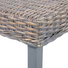 Vidaxl Klop 110 cm siv naraven kubu ratan in trden mahagonov les
