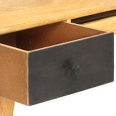 Vidaxl Pisalna miza z 2 predaloma 130x50x80 cm trden mangov les