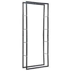 Vidaxl Stojalo za drva črno 80x25x200 cm jeklo