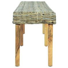 Vidaxl Klop 160 cm naraven kubu ratan in trden mangov les