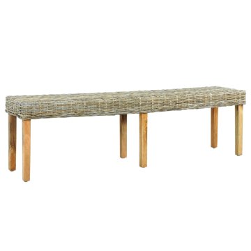 Vidaxl Klop 160 cm naraven kubu ratan in trden mangov les