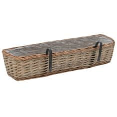 Vidaxl Balkonski cvetlični lonec 2 kosa pleten s PE podlogo 80 cm
