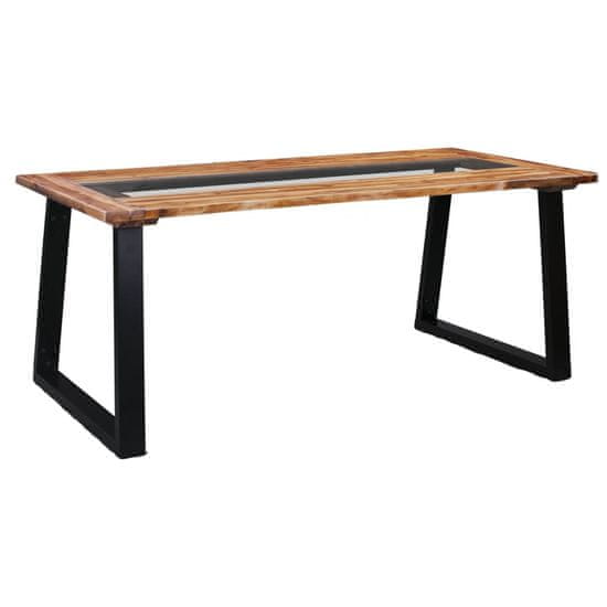 Greatstore Jedilna miza 180x90x75 cm trden akacijev les in steklo