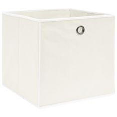 Greatstore Škatle za shranjevanje 10 kosov bele 32x32x32 cm blago