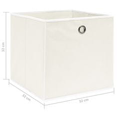 Greatstore Škatle za shranjevanje 10 kosov bele 32x32x32 cm blago