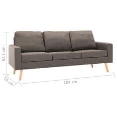 Vidaxl Sedežna garnitura 2-delna blago taupe